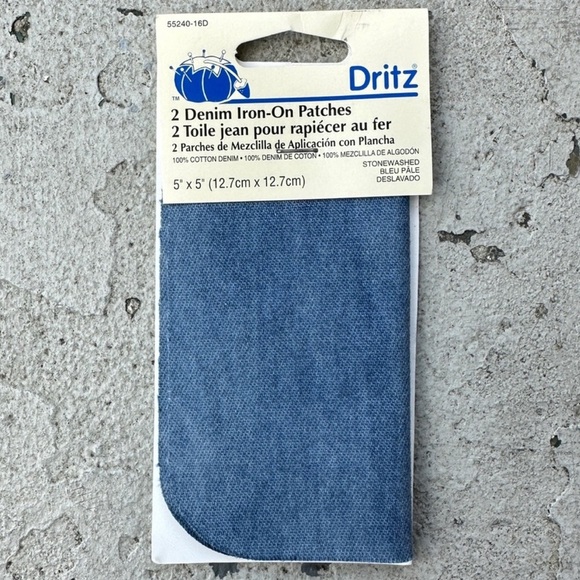 NWT Dritz 2 Denim Iron-On Patches - Picture 2 of 5